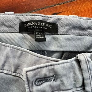 Banana Republic Light Gray Fulton Skinny Trousers